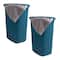 Mind Reader 60L Ventilated Slim Laundry Hamper with Cut Out Handles & Attached Hinged Lid, 2ct.